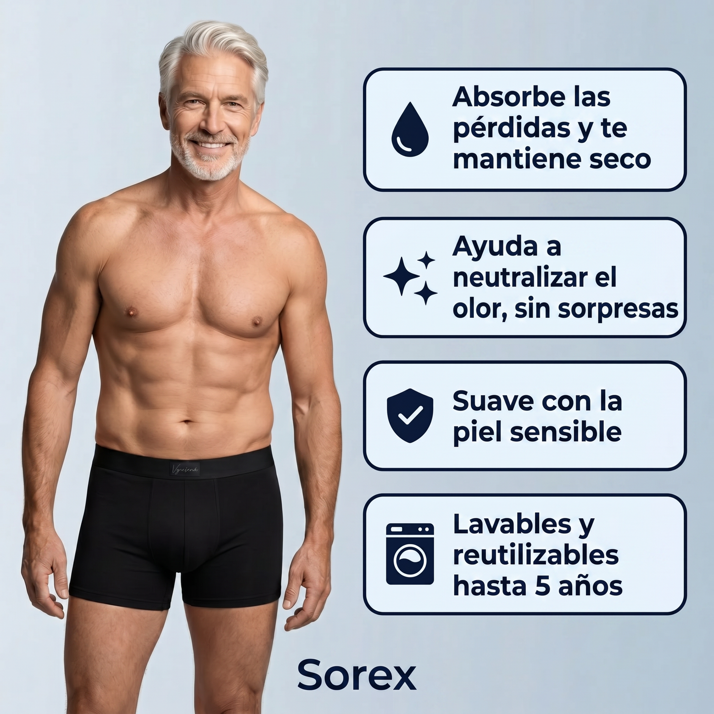 Bóxer absorbente Sorex™ - Protección discreta para el día a día