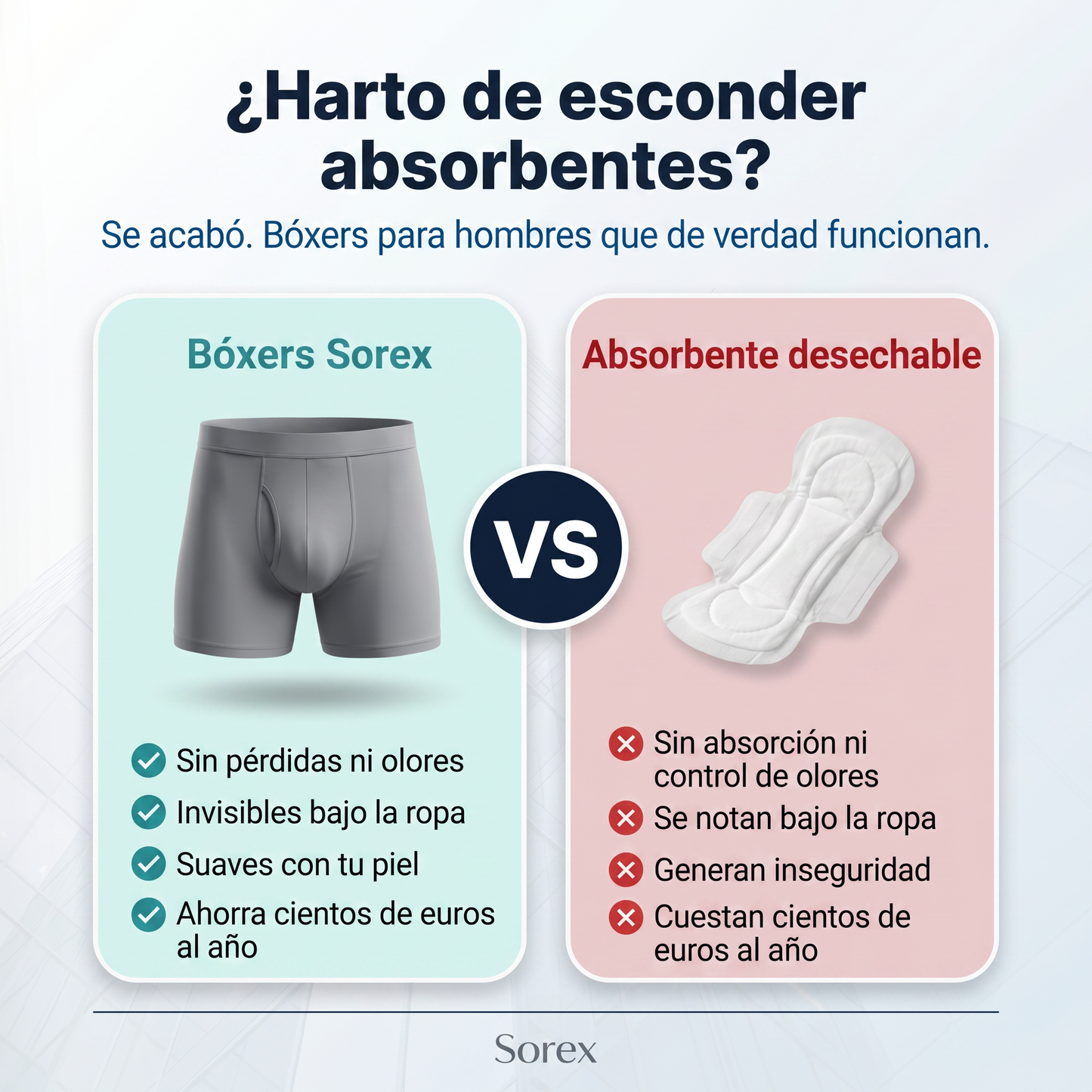 Bóxer absorbente Sorex™ - Protección discreta para el día a día